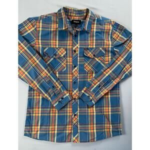 Brixton Long Sleeve Button Front Casual Shirt. Multi Color Plaid, Men's L. EUC!